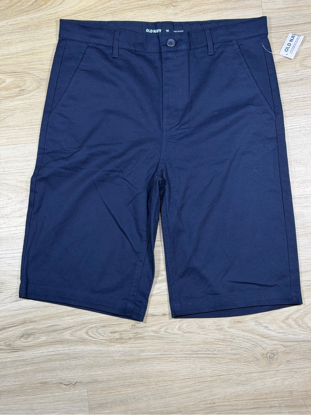 NEW Old Navy Boys Navy Blue Chino Shorts Built In Flex Flat Front School Uniform
